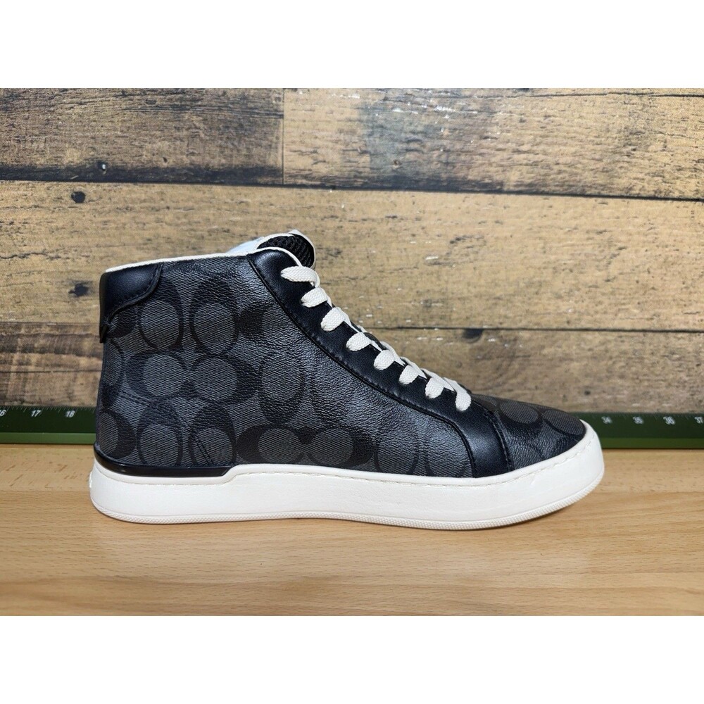 🔥NEW-Coach Clip High Top Men’s Sneaker Charcoal/ Black G5385 Size 8D /9.5 WMN - Picture 3 of 10